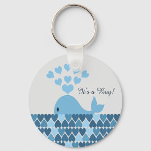 It's A Boy! Cute Whale Keychain