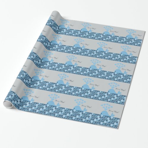 Its A Boy Cute Whale Wrapping Paper