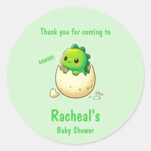 Its a Boy Dinosaur Baby Shower Baby Shower Classic Round Sticker