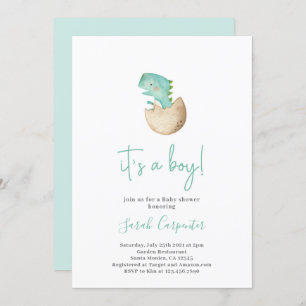 It's a Boy dinosaur baby shower boy Invitation
