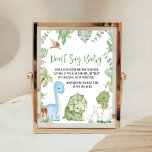 It's A Boy Dinosaur Baby Shower Don't Say Baby Poster<br><div class="desc">Make your event special with this Boy Dino Baby Shower with our cute and lovely printable Don't Say Baby Sign featuring adorable Dinosaur theme. Download,  personalize,  and create lasting memories with this perfect touch for your joyous celebration!

BS661</div>