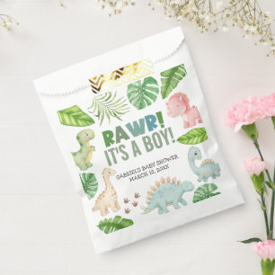It's a Boy Dinosaur Baby Shower Favor Bag