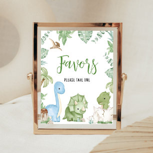 It's A Boy Dinosaur Baby Shower Favors Poster