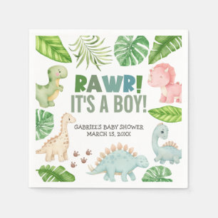 It's a Boy Dinosaur Baby Shower Napkins