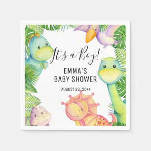 It's a Boy Dinosaur Baby Shower Party Paper Napkins