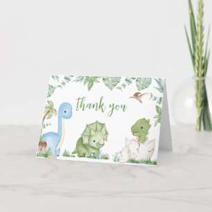 It's A Boy Dinosaur Baby Shower Thank You Card