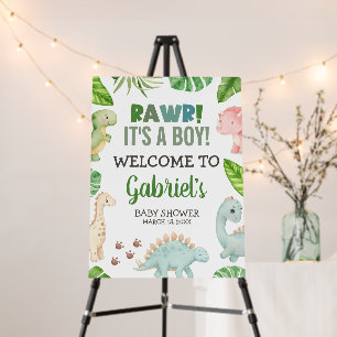 It's a Boy Dinosaur Baby Shower Welcome Sign