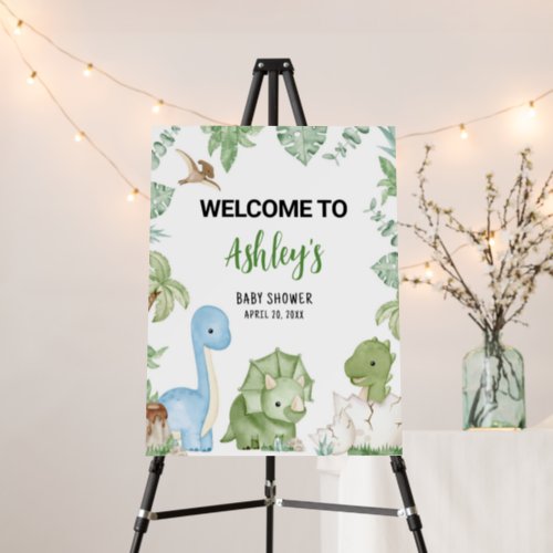 Its A Boy Dinosaur Baby Shower Welcome Sign