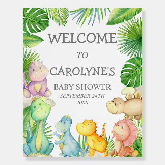 It's a Boy Dinosaur Baby Shower Welcome Sign