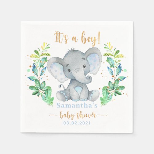 Its a Boy Elephant Baby Shower Napkins