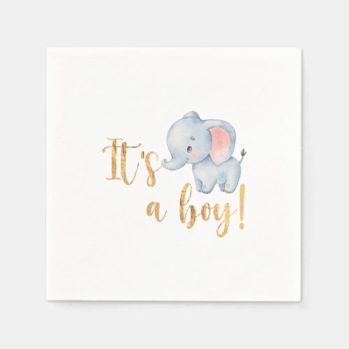 Its a Boy Elephant Baby Shower Napkins