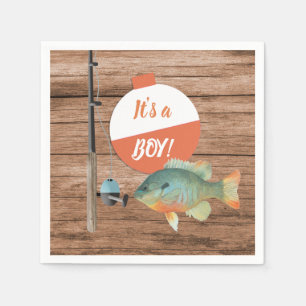 Its a Boy Fishing Theme Baby Shower Napkins