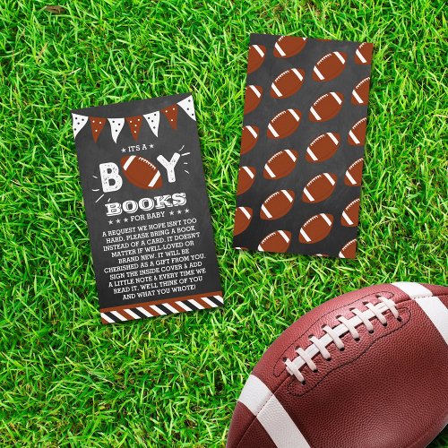 Its A Boy Football Baby Shower Book Request Enclosure Card