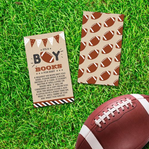 Its A Boy Football Baby Shower Book Request Enclosure Card
