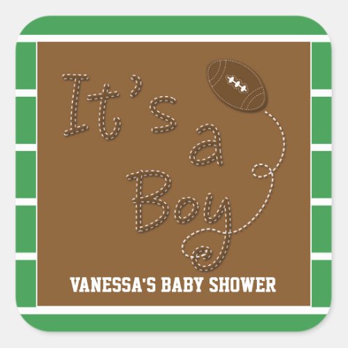 ITS A BOY Football Baby Shower Party Sticker