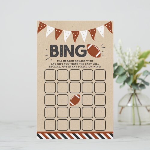 Its A Boy Football Themed Baby Shower Bingo