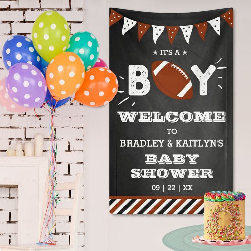 Its A Boy Football Themed Baby Shower Welcome Banner
