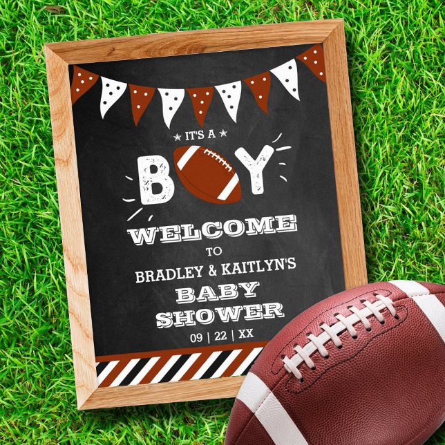 It's A Boy! Football Themed Baby Shower Welcome Poster (Creator Uploaded)