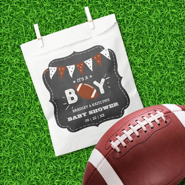 It's A Boy! Football Themed Co-ed Baby Shower Favor Bag (Creator Uploaded)
