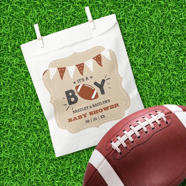It's A Boy! Football Themed Co-ed Baby Shower Favor Bag (Creator Uploaded)