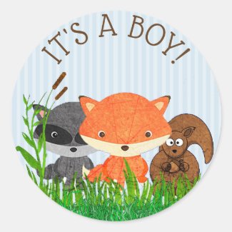 Its a Boy Forest Animals Woodland Creature Sticker