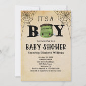 It's A Boy Frankenstein Halloween Baby Shower Invitation (Front)