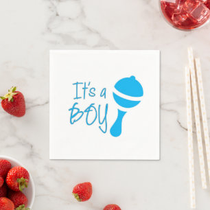 It's a boy Gender reveal Baby Shower Blue Napkins