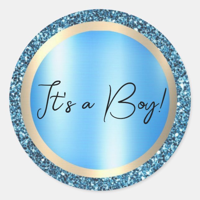 It's a Boy! Gender Reveal Classic Round Sticker (Front)