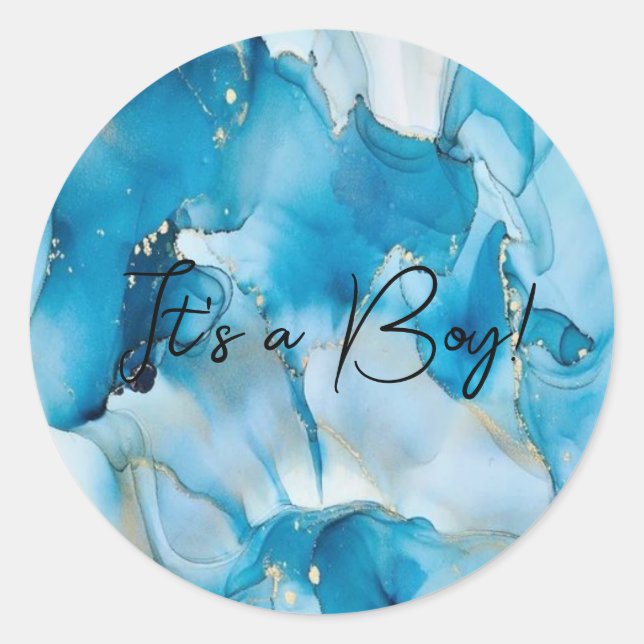 It's a Boy! Gender Reveal Classic Round Sticker (Front)