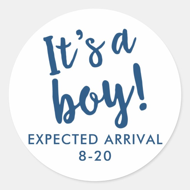 It's A Boy Gender Reveal Navy Blue Sticker (Front)