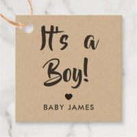 It's a Boy Gift Tag, Baby Shower Gift Tag, Kraft Favor Tags