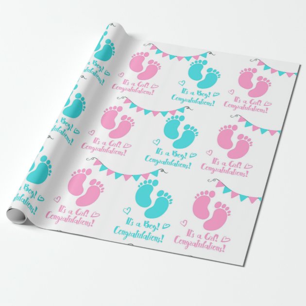 baby shower wrapping paper girl