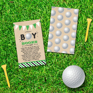 It's A Boy! Golf Themed Baby Shower Book Request Enclosure Card