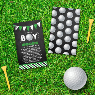 It's A Boy! Golf Themed Baby Shower Book Request Enclosure Card