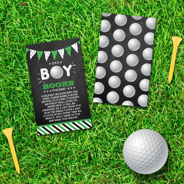 It's A Boy! Golf Themed Baby Shower Book Request Enclosure Card (Creator Uploaded)