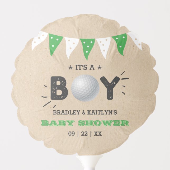 It's A Boy! Golf Themed Co-ed Baby Shower Balloon (Front)