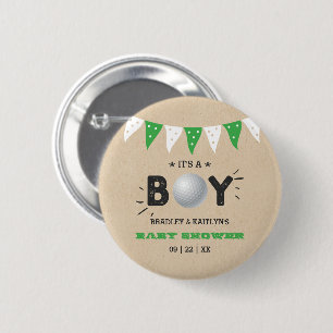 It's A Boy! Golf Themed Co-ed Baby Shower Button