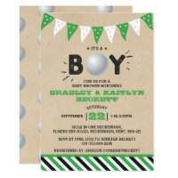 It's A Boy! Golf Themed Co-ed Baby Shower Invitation