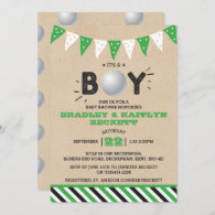 It's A Boy! Golf Themed Co-ed Baby Shower Invitation