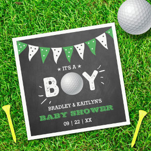 It's A Boy! Golf Themed Co-ed Baby Shower Napkins