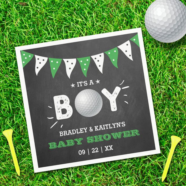 It's A Boy! Golf Themed Co-ed Baby Shower Napkins (Creator Uploaded)