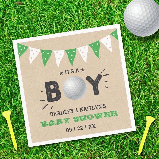 It's A Boy! Golf Themed Co-ed Baby Shower Napkins (Creator Uploaded)
