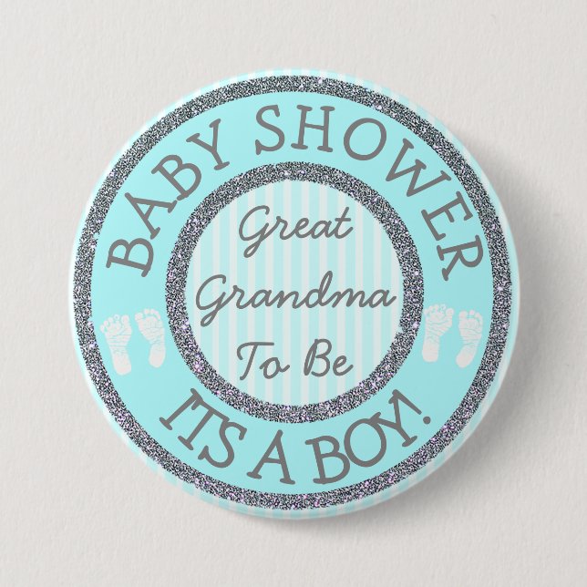 It's a Boy, Grandma to be Baby Shower Button (Front)