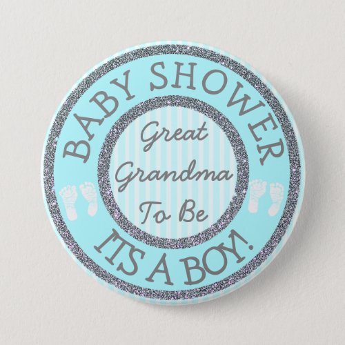 Its a Boy Grandma to be Baby Shower Button