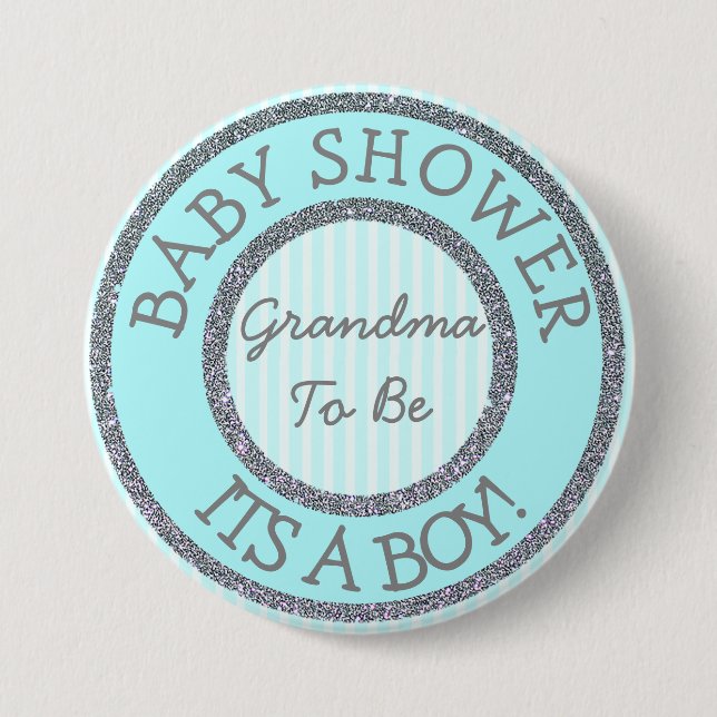 It's a Boy, Grandma to be Baby Shower Button (Front)
