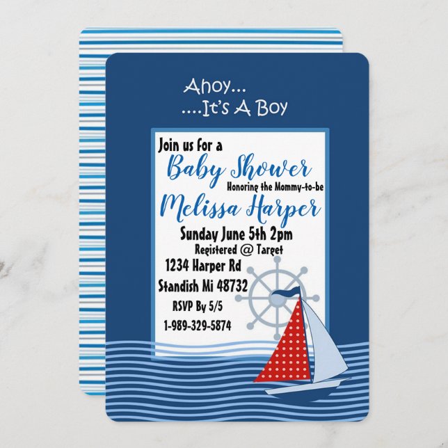 It's a Boy Invitation (Front/Back)