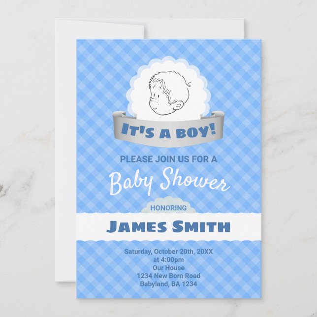 It's A Boy Invitation (Front)