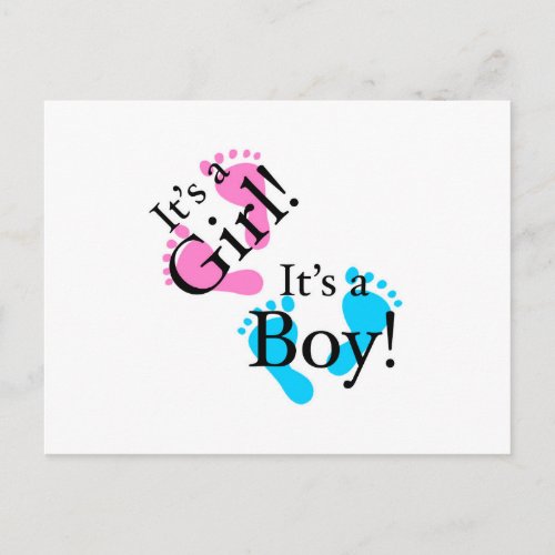 Its a Boy Its a Girl _ Newborn Baby Announcement Postcard