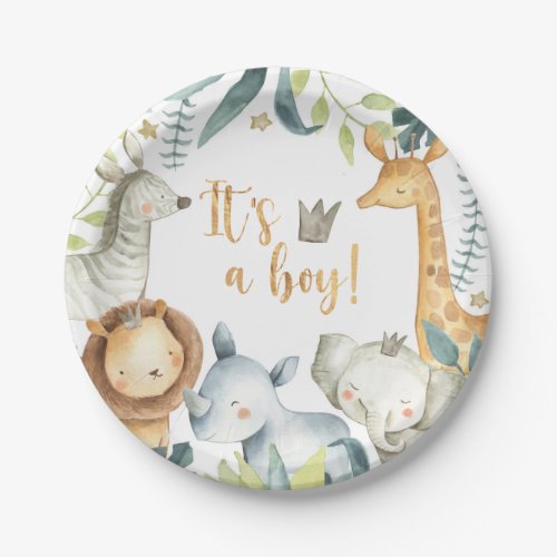 Its a Boy Jungle Baby Shower Plate