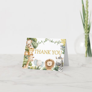 It's a Boy Jungle Safari Animal Baby Shower Letterpress Thank You Card